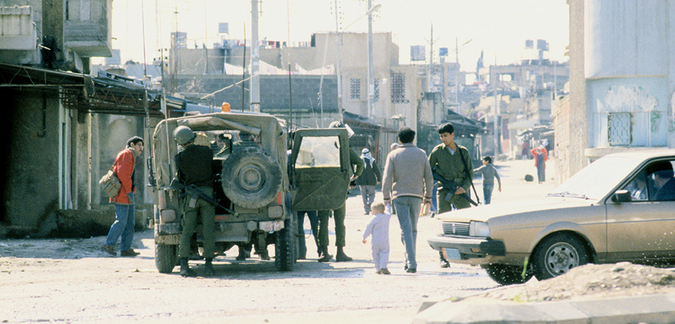 cc Efi Sharir / Dan Hadani collection / National Library of Israel / The Pritzker Family National Photography Collection, modified, https://commons.wikimedia.org/w/index.php?limit=500&offset=0&profile=default&search=Gaza&title=Special:Search&ns0=1&ns6=1&ns12=1&ns14=1&ns100=1&ns106=1#/media/File:Intifada_in_Gaza_Strip_(FL45954629).jpg