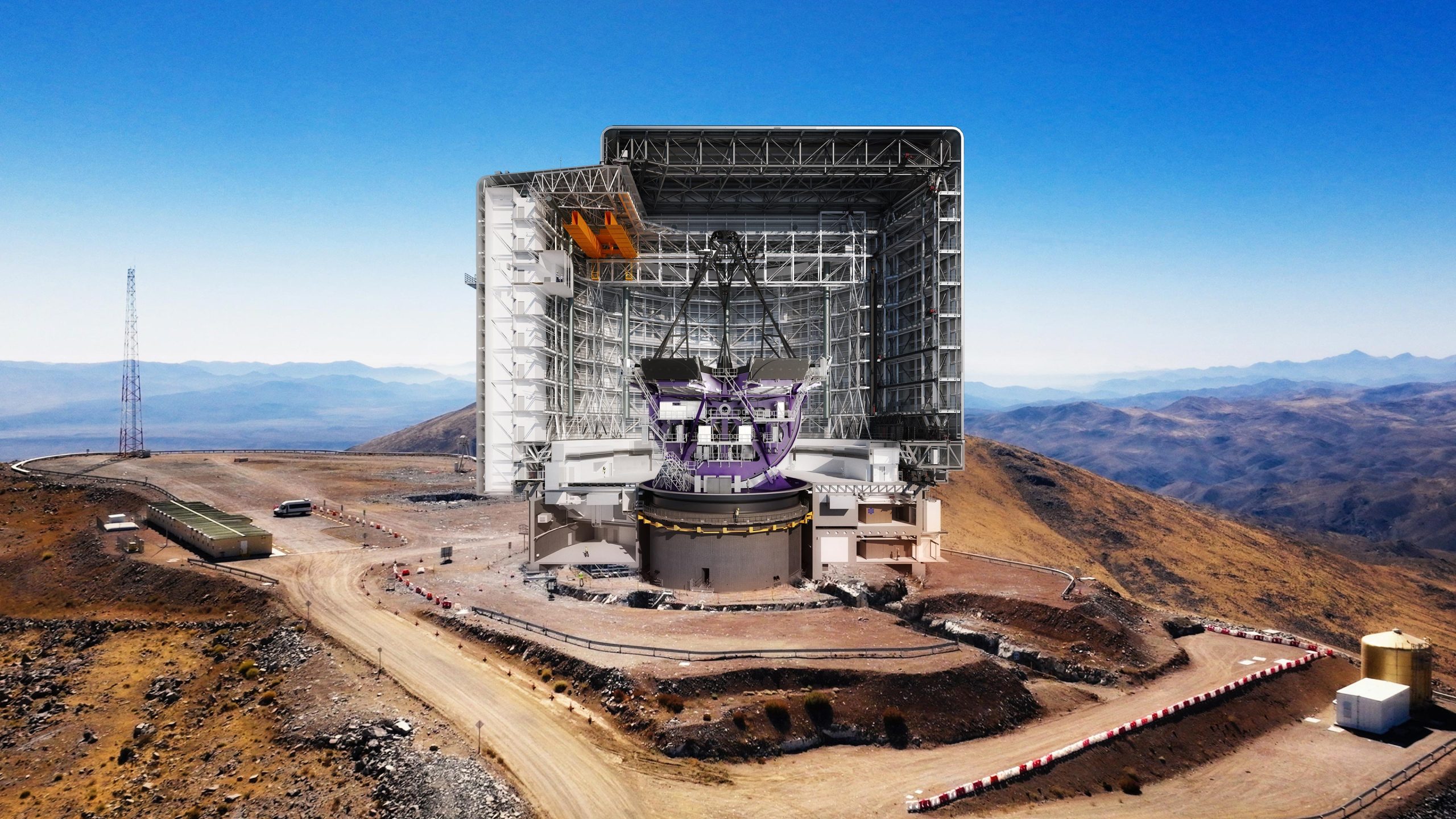 Cross Section of the Giant Magellan Telescope Enclosure, Pier, and Mount
