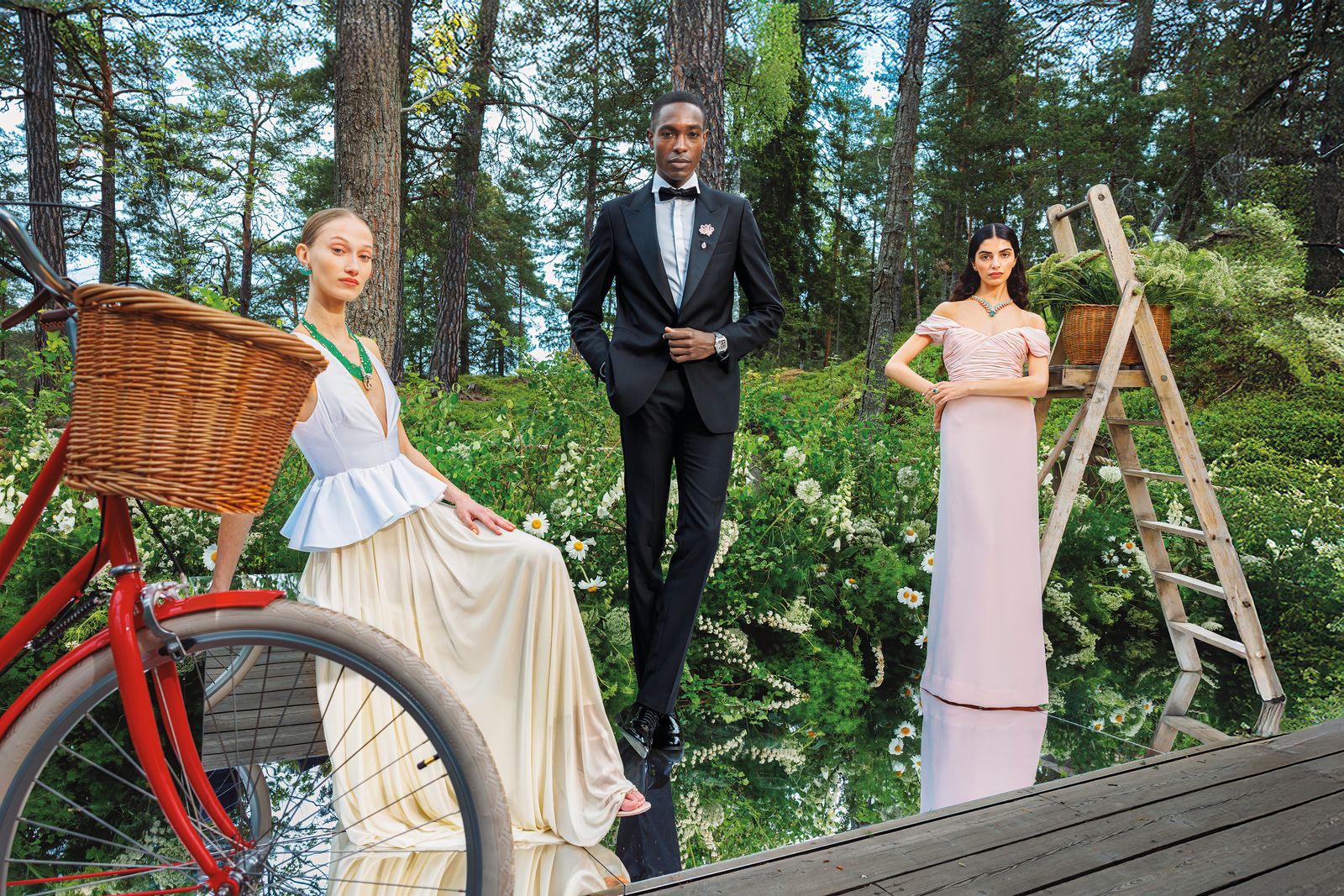 תמונה עשויה להכיל אל האריס אדם למבוגרים אביזרי חתונה שרשרת תכשיטים עניבת ללבוש רשמית