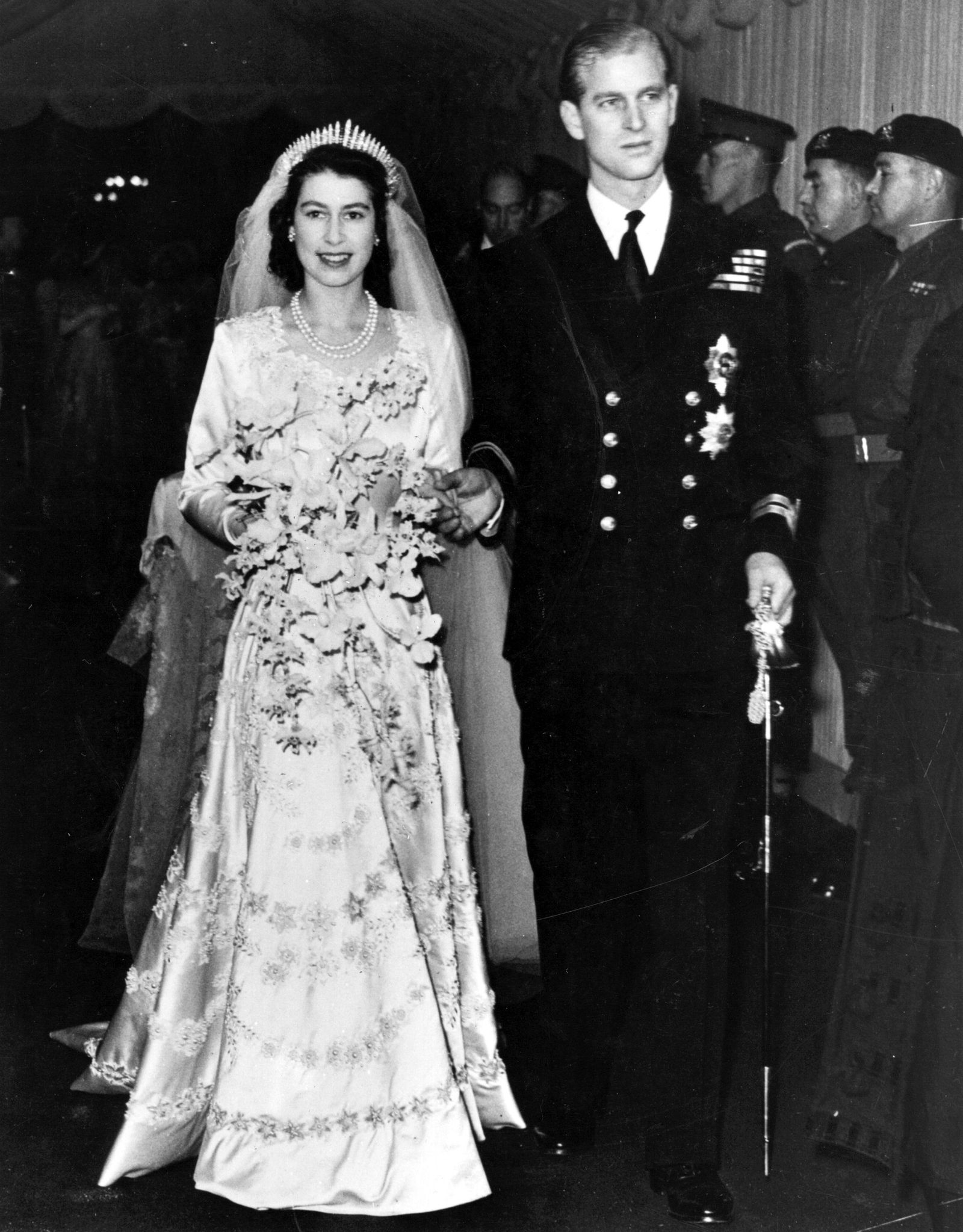 La Princesse Elizabeth et Son Mari Philip Mountbatten Duc d'édimbourg à l'irection de leur Mariage le 20 בנובמבר 1947.