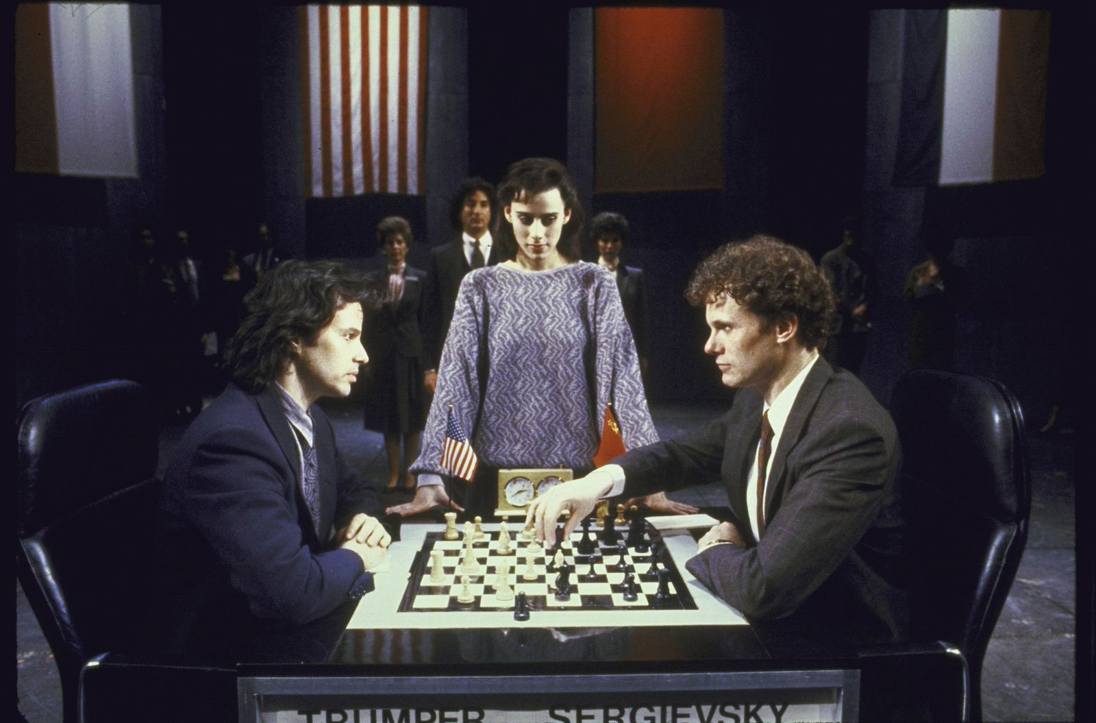 משחק על שחמט בברודווי בשנת 1988.