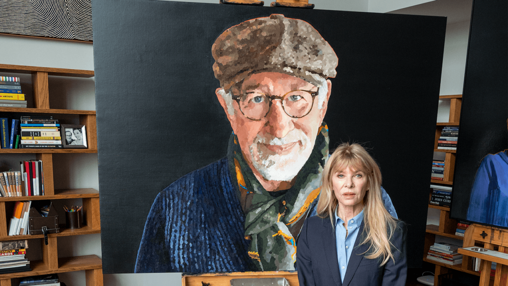 קייט קפשו ציירה את סטיבן ספילברג - יוצר סרטים איקוני ובעלה מזה יותר מ-30 שנה