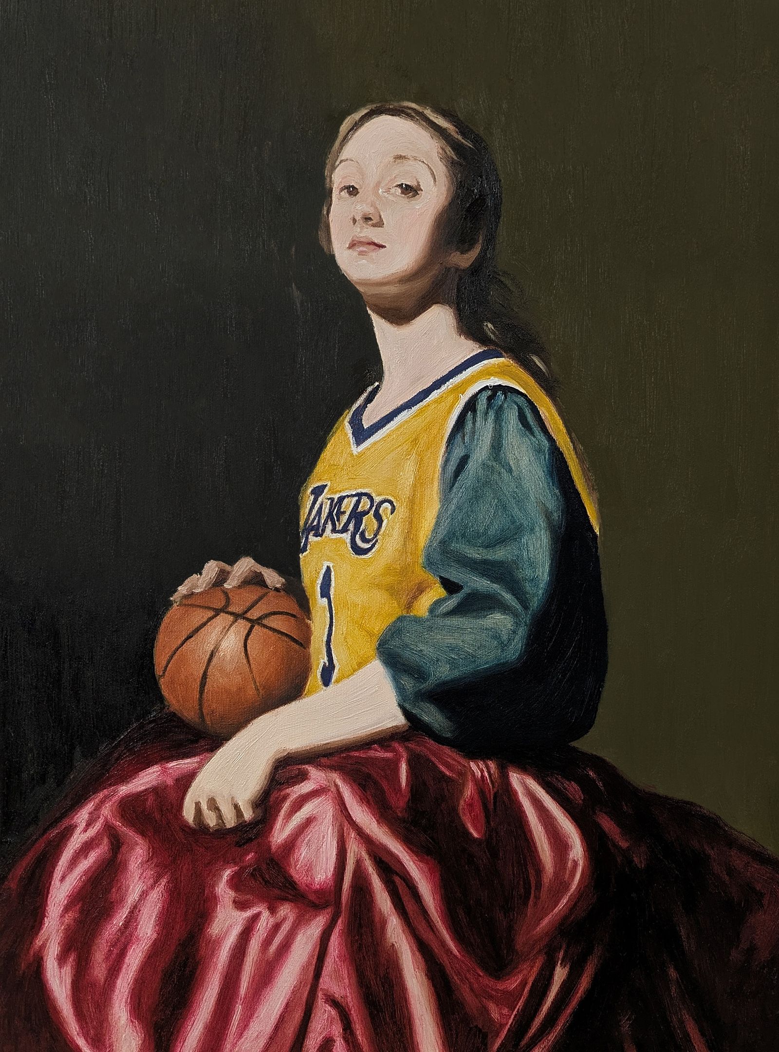 La Santa y el Juego מאת ניבס גונזלס. רבות מיצירותיה משחזרות באופן משעשע את קודי הבארוק הספרדי.