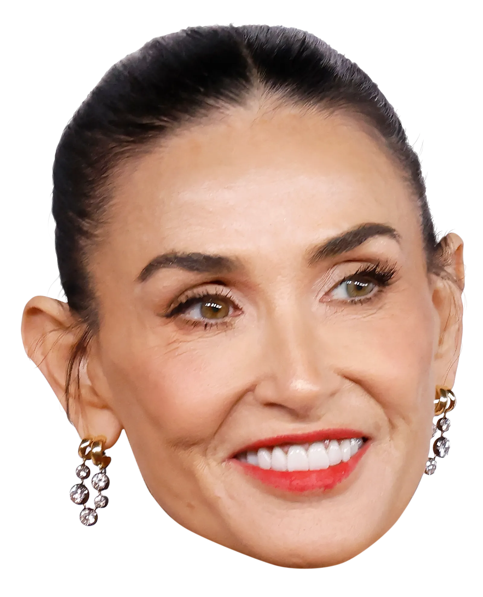 התמונה עשויה להכיל Demi Moore אביזרים עגיל תכשיטים פנים שמח ראש אדם חיוך מבוגרים וצילום