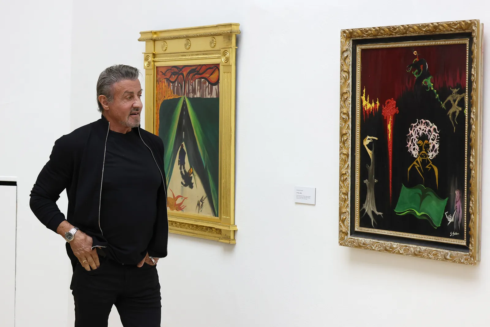 התמונה עשויה להכיל את Sylvester Stallone Art Painting Gallery למבוגרים ואדם